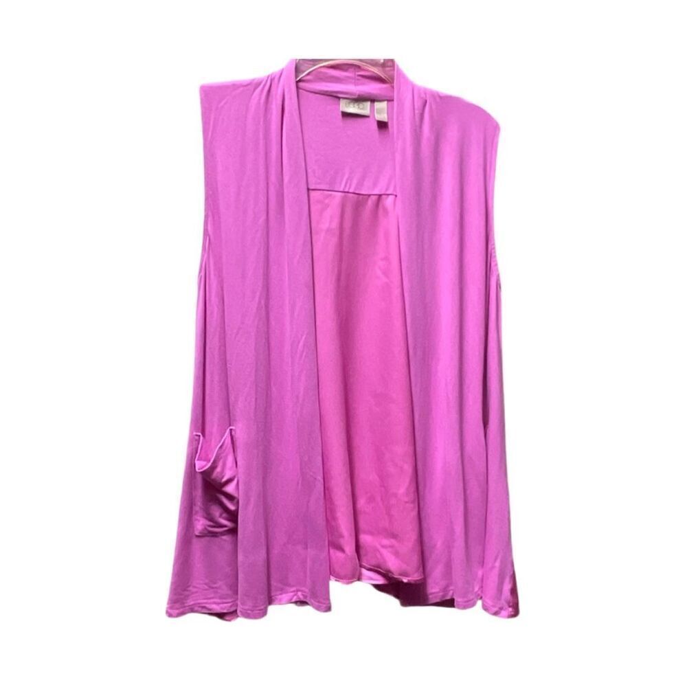 LOGO Lori Goldstein size S Cardigan vest silk crepe flowy